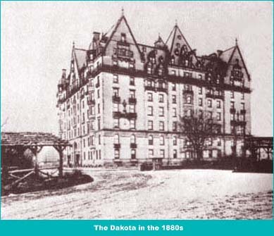 The Dakota in the 1980s. The name of the luxury apartment building was chosen because when it was built, it was considered to be out in the middle of nowhere, as in being far away like North or South Dakota.